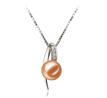 7-8mm AAAA Quality Freshwater Cultured Pearl Pendant in Destina Pink