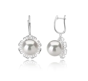 12-13mm AA+ Quality Freshwater - Edison Cultured Pearl Earring Pair in Edison Blenda White
