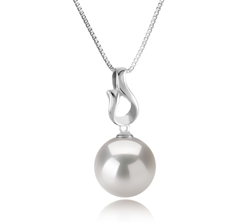 11-12mm AAAA Quality Freshwater - Edison Cultured Pearl Pendant in Elin White