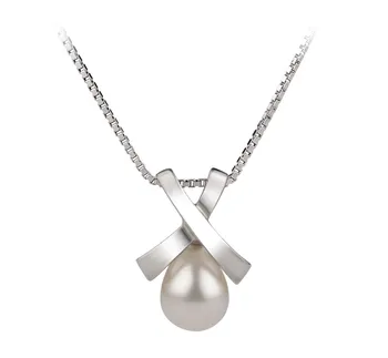 7-8mm AA Quality Freshwater Cultured Pearl Pendant in Empress White 7-8mm AA Quality Freshwater Cultured Pearl Pendant in Empress White