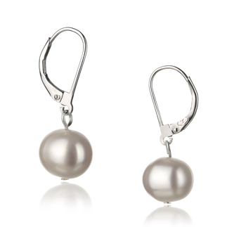 8-9mm A Quality Freshwater Cultured Pearl Earring Pair in Kaitlyn White