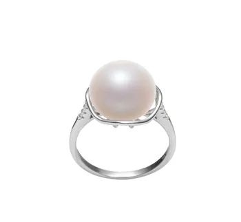 11-12mm AAA Quality Freshwater Cultured Pearl Ring in Kalina White
