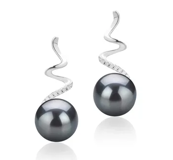 8-9mm AAAA Quality Freshwater Cultured Pearl Earring Pair in Lolita Black 8-9mm AAAA Quality Freshwater Cultured Pearl Earring Pair in Lolita Black