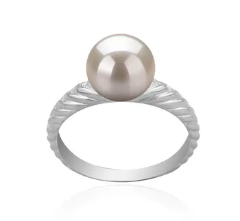 8-9mm AAAA Quality Freshwater Cultured Pearl Ring in Mada White 8-9mm AAAA Quality Freshwater Cultured Pearl Ring in Mada White