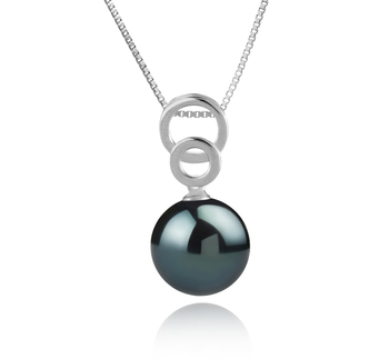 12-13mm AAA Quality Tahitian Cultured Pearl Pendant in Marlo Black