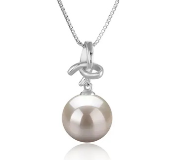 10-11mm AAAA Quality Freshwater Cultured Pearl Pendant in Maude White