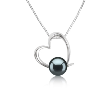 10-11mm AAAA Quality Freshwater Cultured Pearl Pendant in Miranda Black