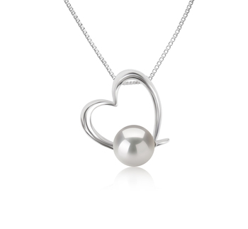 10-11mm AAAA Quality Freshwater Cultured Pearl Pendant in Miranda White