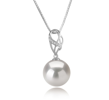 11-12mm AAAA Quality Freshwater - Edison Cultured Pearl Pendant in Moira White