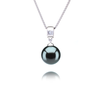 9-10mm AAA Quality Tahitian Cultured Pearl Pendant in Nicole Black