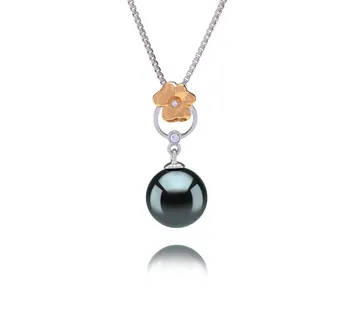 9-10mm AAA Quality Tahitian Cultured Pearl Pendant in Pamela Black 9-10mm AAA Quality Tahitian Cultured Pearl Pendant in Pamela Black