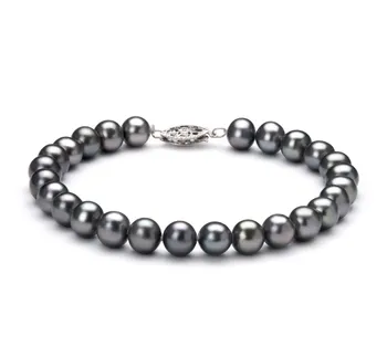 6-7mm AA Quality Freshwater Cultured Pearl Bracelet in Black 6-7mm AA Quality Freshwater Cultured Pearl Bracelet in Black