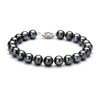 7.5-8.5mm AA Quality Freshwater Cultured Pearl Bracelet in Black 7.5-8.5mm AA Quality Freshwater Cultured Pearl Bracelet in Black