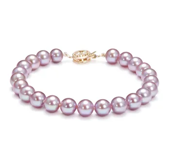 7-8mm AAAA Quality Freshwater Cultured Pearl Bracelet in Lavender