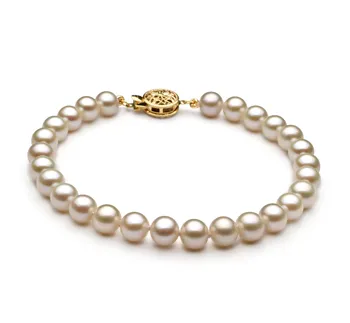 6-7mm AAA Quality Freshwater Cultured Pearl Bracelet in White 6-7mm AAA Quality Freshwater Cultured Pearl Bracelet in White
