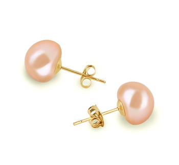 8-9mm AAA Quality Freshwater Cultured Pearl Earring Pair in Pink