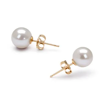 6-7mm AAAA Quality Freshwater Cultured Pearl Earring Pair in White 6-7mm AAAA Quality Freshwater Cultured Pearl Earring Pair in White