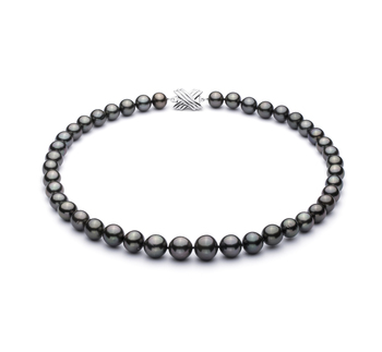 9.5-11mm AAA Quality Tahitian Cultured Pearl Necklace in Black