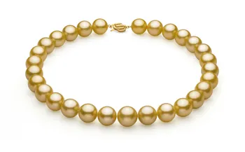 14-15.7mm AAA+ Quality South Sea Cultured Pearl Necklace in Gold