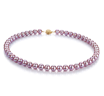 7-8mm AAAA Quality Freshwater Cultured Pearl Necklace in Lavender