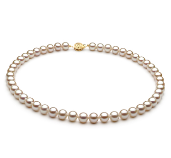 7-8mm AAA Quality Freshwater Cultured Pearl Necklace in White