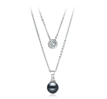 7-8mm AAAA Quality Freshwater Cultured Pearl Necklace in Ramona Black 7-8mm AAAA Quality Freshwater Cultured Pearl Necklace in Ramona Black
