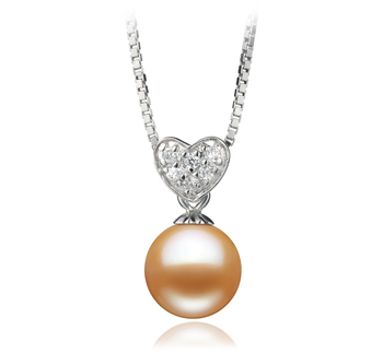 7-8mm AAAA Quality Freshwater Cultured Pearl Pendant in Randy Pink