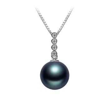 10-11mm AAA Quality Tahitian Cultured Pearl Pendant in Ross Black