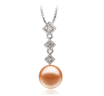 9-10mm AAAA Quality Freshwater Cultured Pearl Pendant in Rozene Pink
