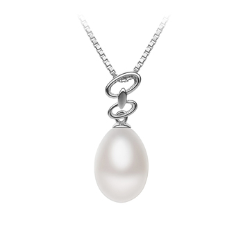 10-11mm AA - Drop Quality Freshwater Cultured Pearl Pendant in Rylie White