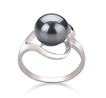 9-10mm AA Quality Freshwater Cultured Pearl Ring in Sadie Black