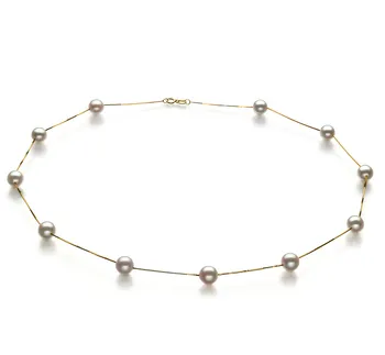 6-7mm AA Quality Japanese Akoya Cultured Pearl Necklace in Tin Cup White