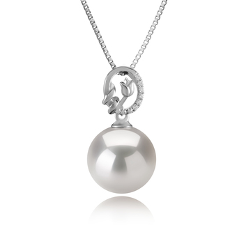 11-12mm AAAA Quality Freshwater - Edison Cultured Pearl Pendant in Trish White