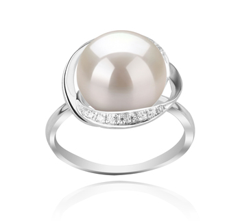 11-12mm AAA Quality Freshwater Cultured Pearl Ring in Wendy White