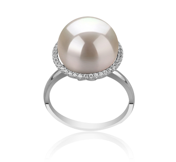 12-13mm AA+ Quality Freshwater - Edison Cultured Pearl Ring in Yanaka White