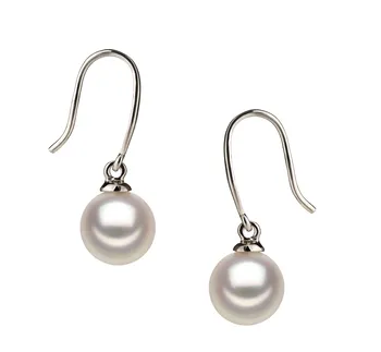 7-8mm AA Quality Japanese Akoya Cultured Pearl Earring Pair in Yoko White 7-8mm AA Quality Japanese Akoya Cultured Pearl Earring Pair in Yoko White