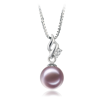 7-8mm AAAA Quality Freshwater Cultured Pearl Pendant in Zalina Lavender