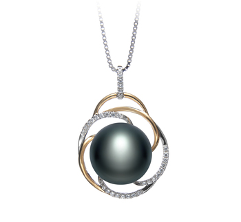 12-13mm AA Quality Freshwater Cultured Pearl Pendant in Zina Black